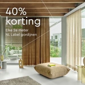 Wintervoordeel! 40% korting op elke 2e meter NL Label gordijnen